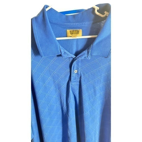 Foundry Shirt Mens 5XL Short Sleeve Button Rayon Collar Big Tall Blue - Picture 4 of 4